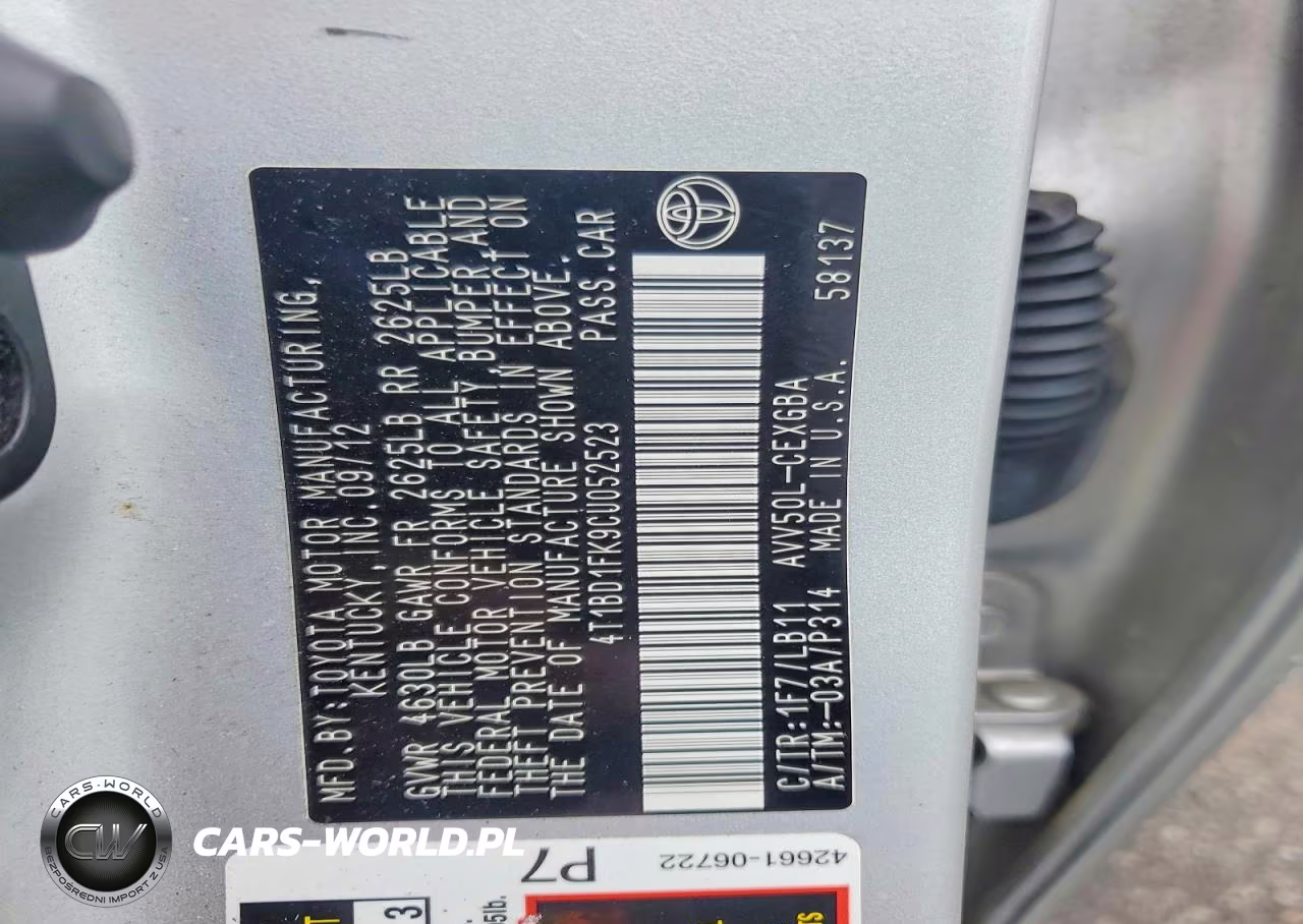 2012 Toyota Camry Hybrid Xle VIN:4T1BD1FK9CU052523 - 13