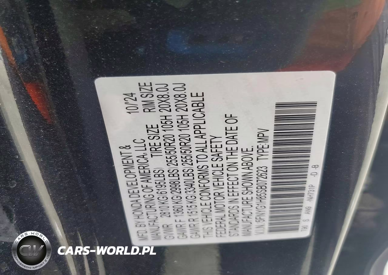 2025 Honda Pilot Elite VIN:5FNYG1H85SB072623 - 12