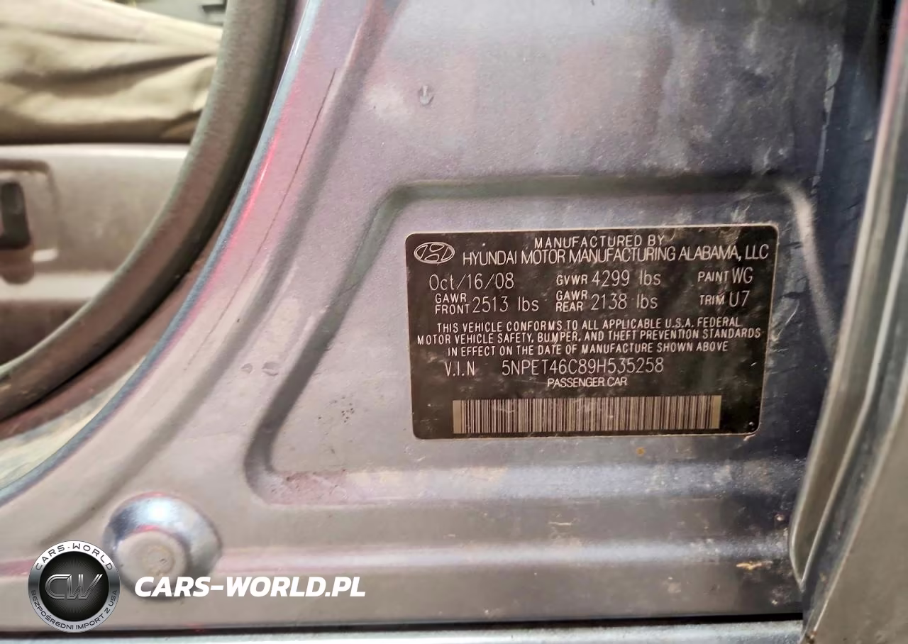 2009 Hyundai Sonata Gls VIN:5NPET46C89H535258 - 12