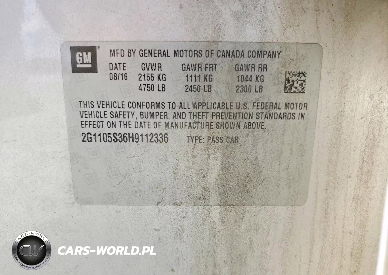 2017 Chevrolet Impala Lt VIN:2G1105S36H9112336 - 12