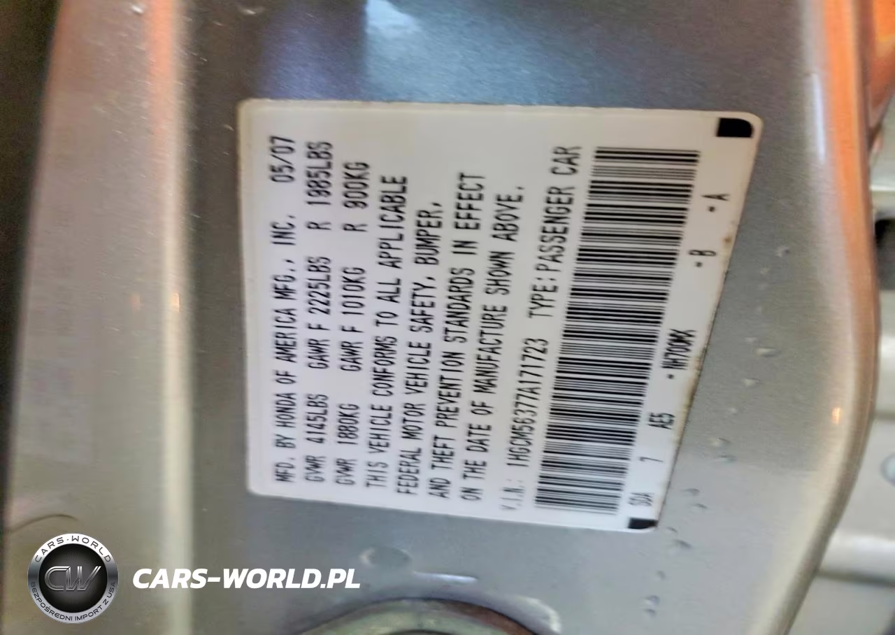 2007 Honda Accord VIN:1HGCM56377A171723 - 12