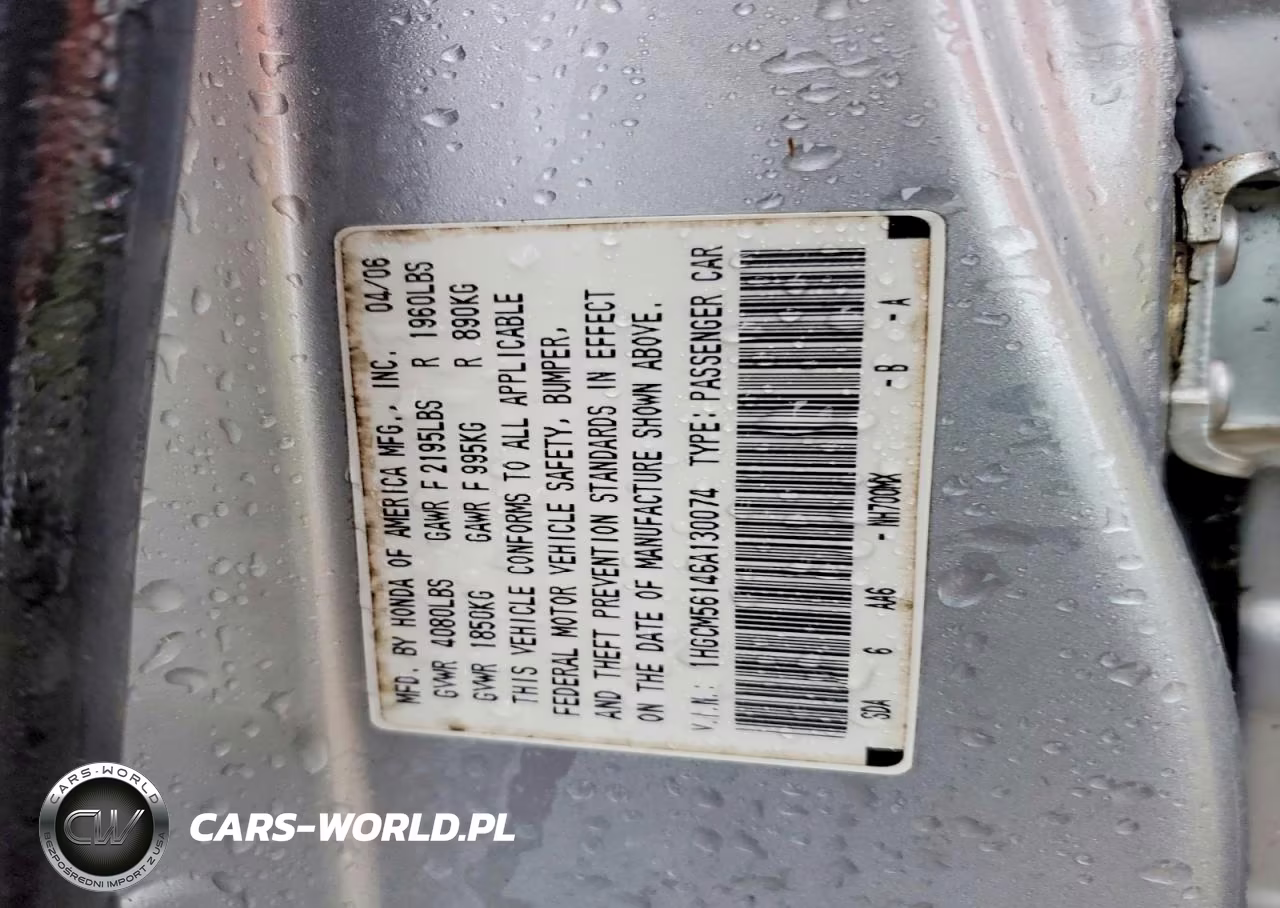 2006 Honda Accord Value VIN:1HGCM56146A130074 - 12