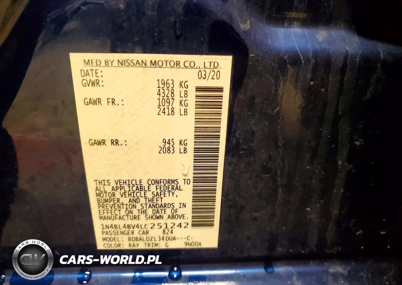 2020 Nissan Altima 2.5 S VIN:1N4BL4BV4LC251242 - 13