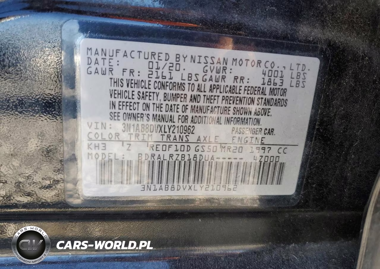 2020 Nissan Sentra Sr VIN:3N1AB8DVXLY210962 - 12