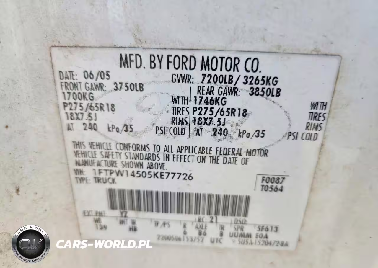 2005 Ford F150 Supercrew VIN:1FTPW14505KE77726 - 13