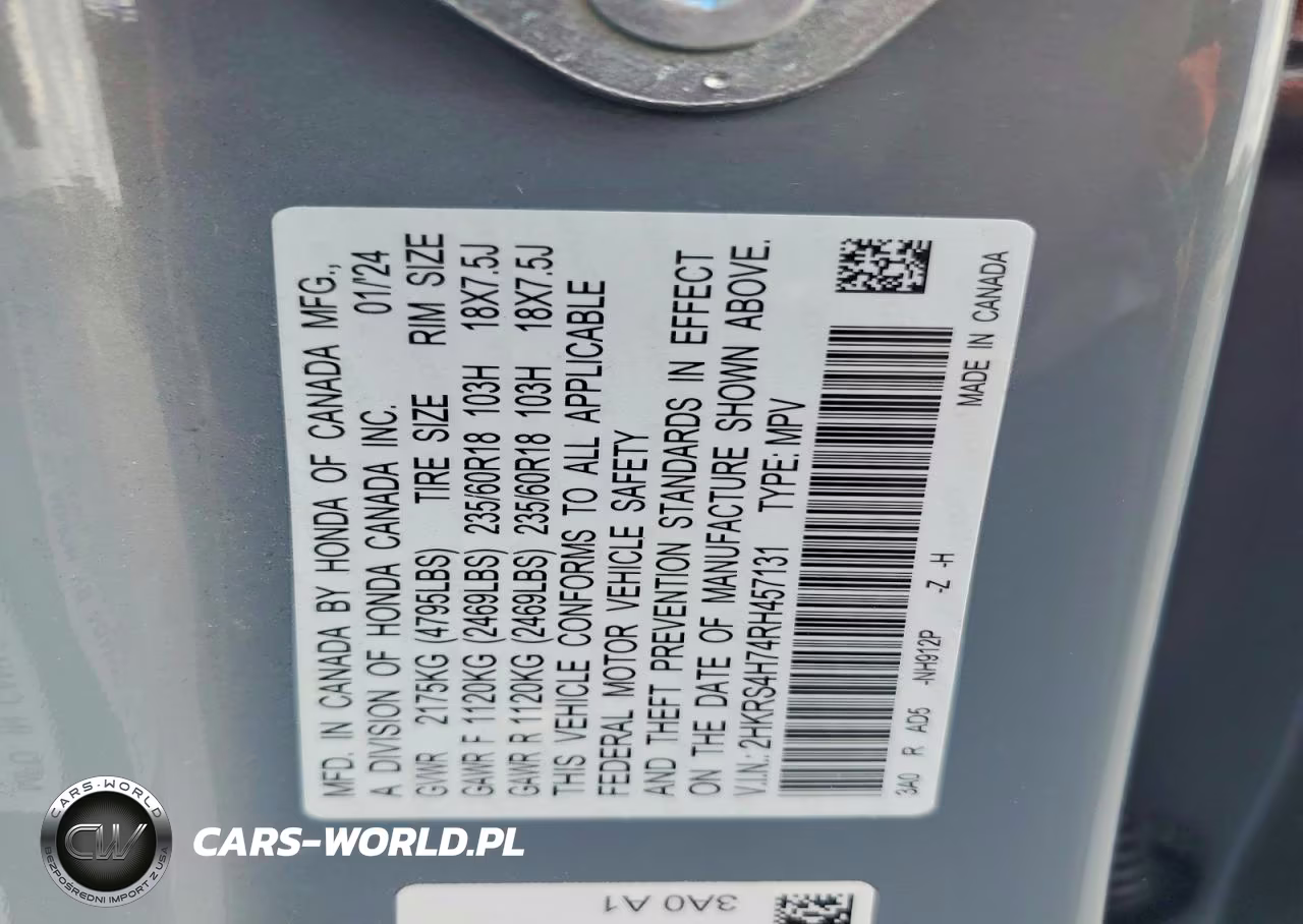 2024 Honda Cr-V Exl VIN:2HKRS4H74RH457131 - 13