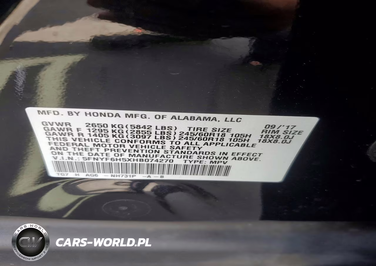 2017 Honda Pilot Exl VIN:5FNYF6H5XHB074270 - 13