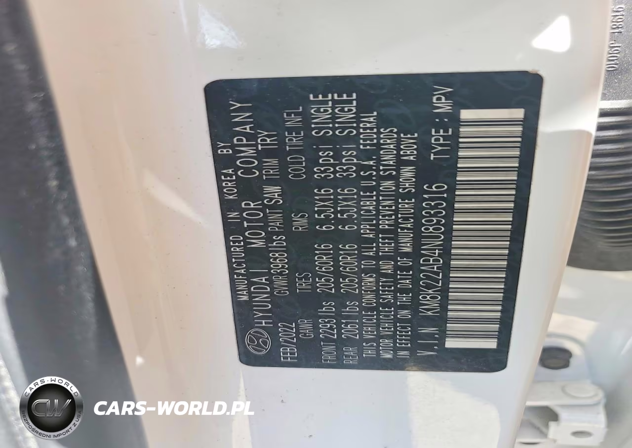 2022 Hyundai Kona Se VIN:KM8K22AB4NU893316 - 13