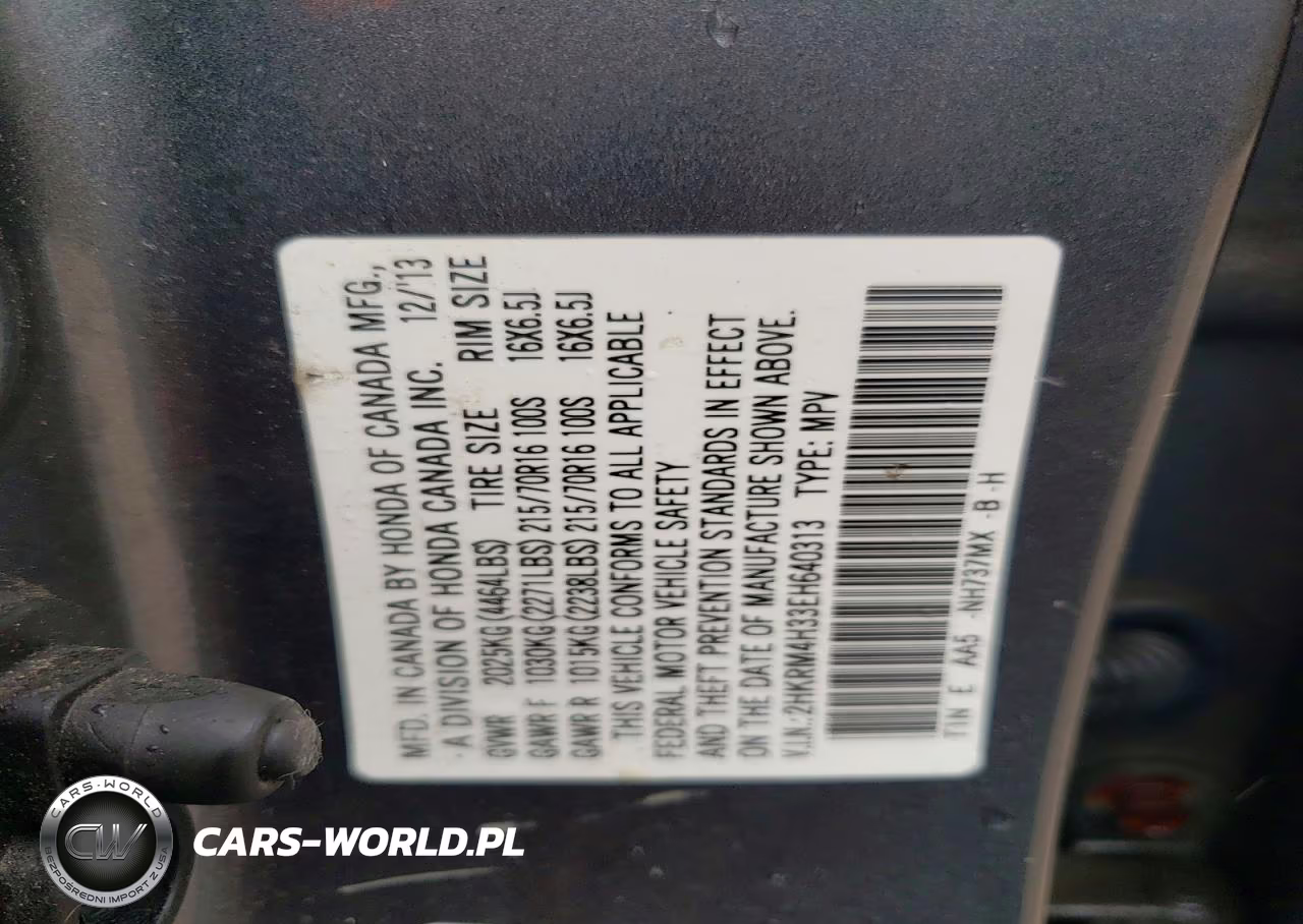 2014 Honda Cr-V Lx VIN:2HKRM4H33EH640313 - 13