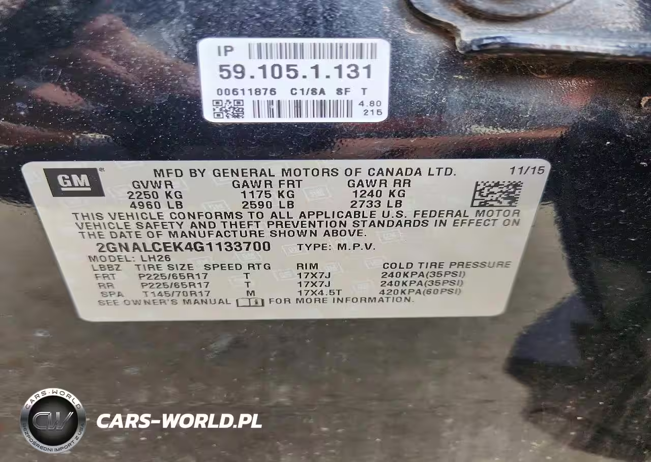 2016 Chevrolet Equinox Lt VIN:2GNALCEK4G1133700 - 13