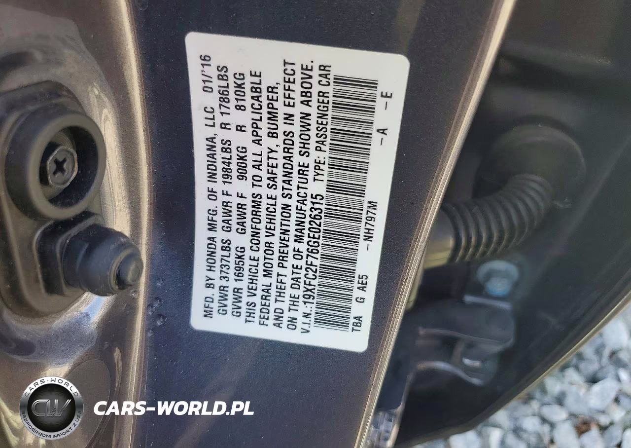2016 Honda Civic Ex VIN:19XFC2F76GE026315 - 12
