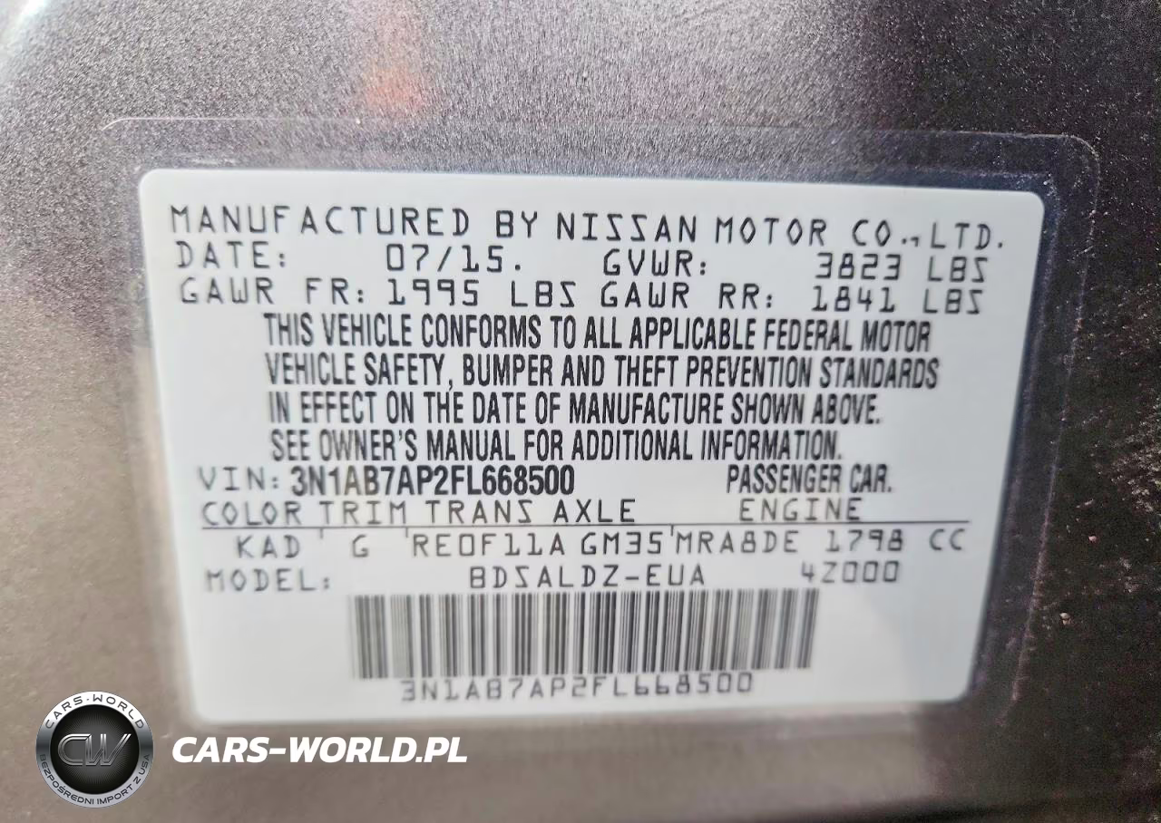 2015 Nissan Sentra Sv VIN:3N1AB7AP2FL668500 - 12