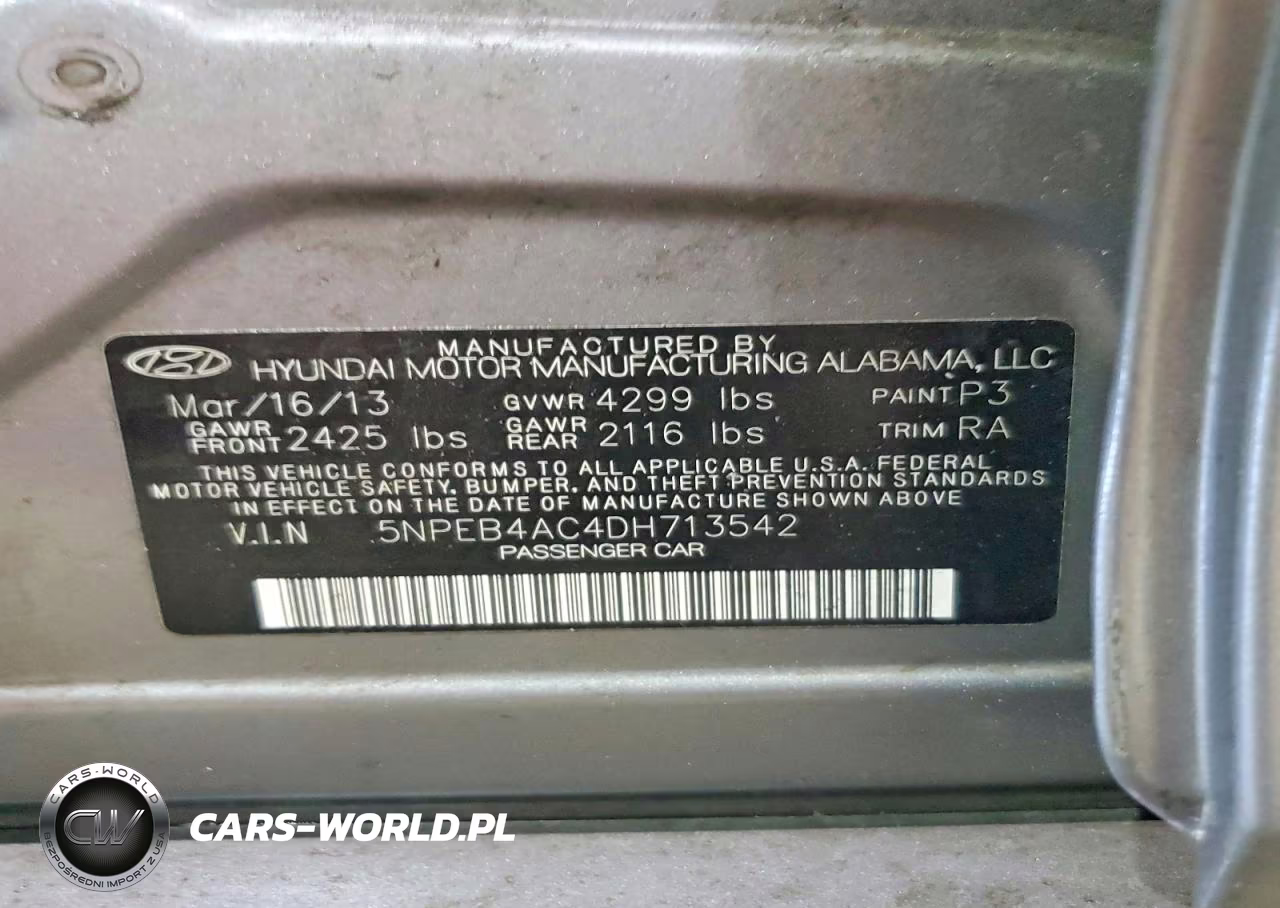 2013 Hyundai Sonata Gls VIN:5NPEB4AC4DH713542 - 12