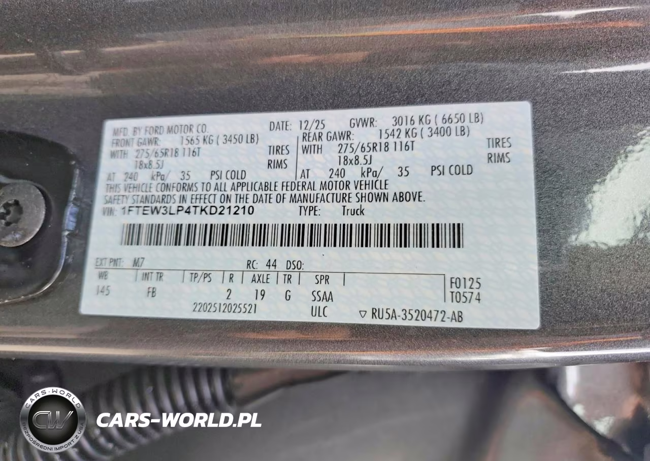 2026 Ford F150 Xlt VIN:1FTEW3LP4TKD21210 - 12