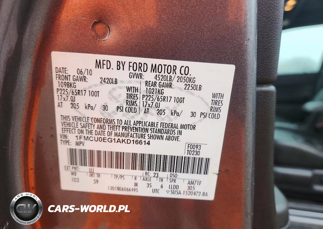 2010 Ford Escape Limited VIN:1FMCU0EG1AKD16614 - 13