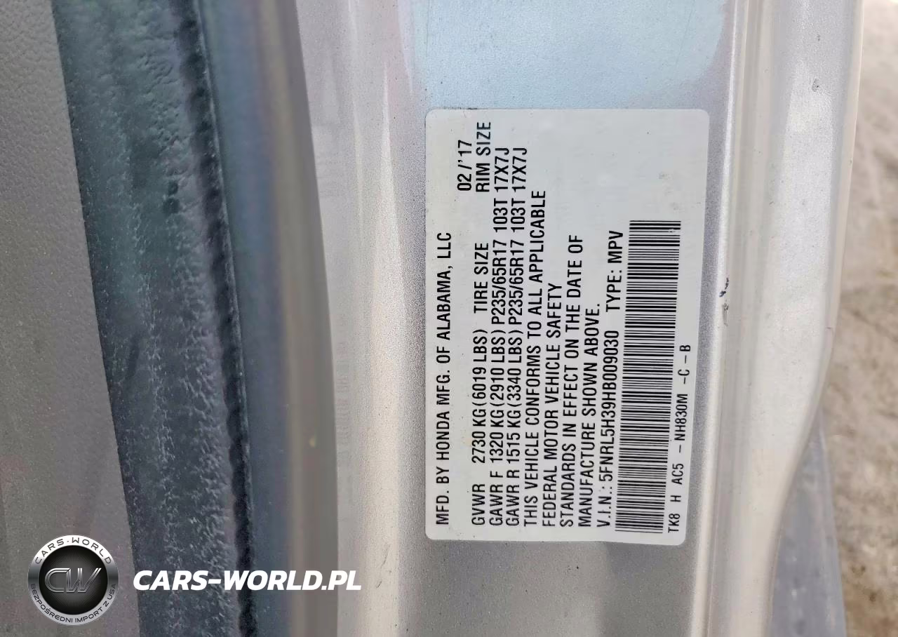 2017 Honda Odyssey Se VIN:5FNRL5H39HB009030 - 13