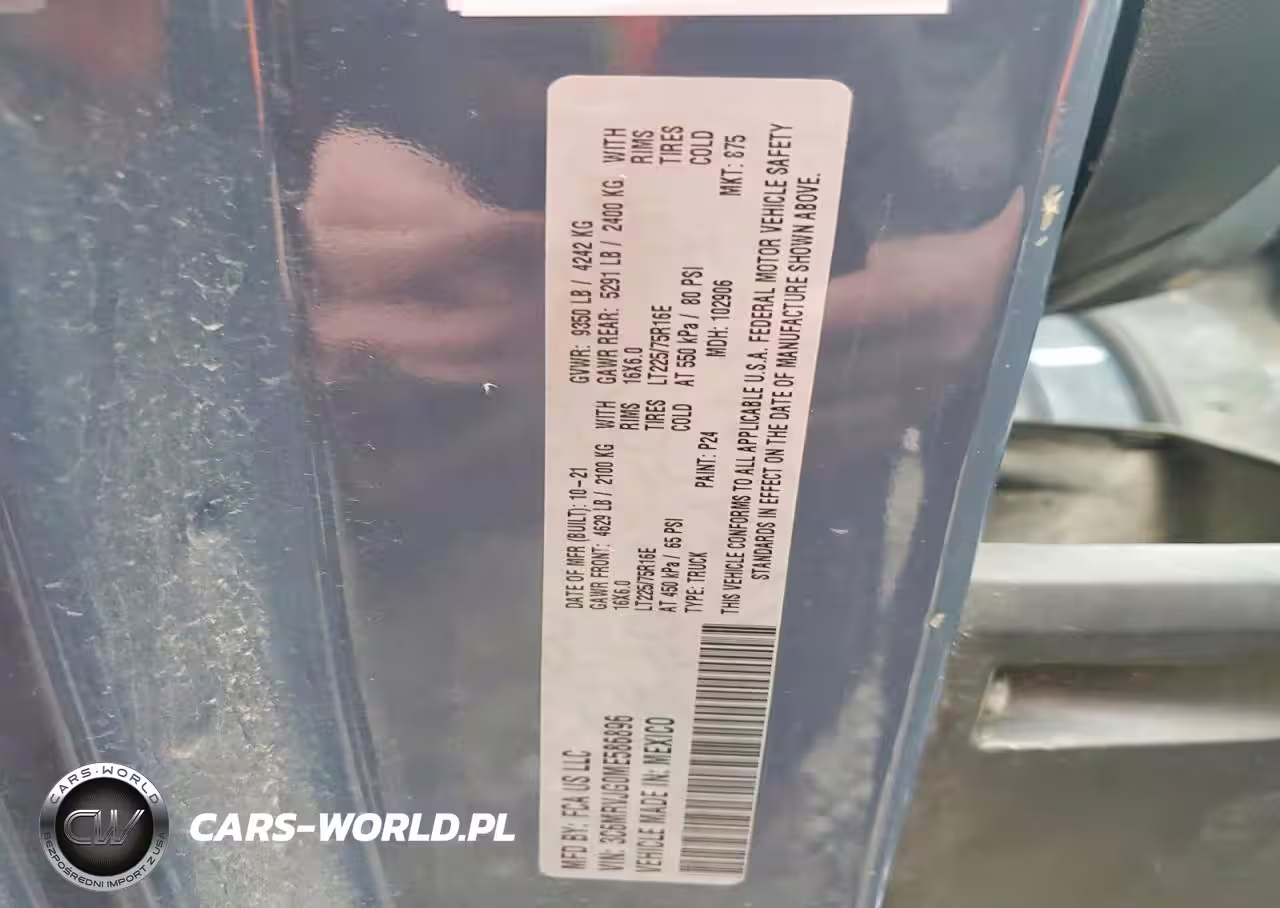 2021 Ram Promaster 3500 Delivery Van VIN:3C6MRVJG0ME586896 - 13