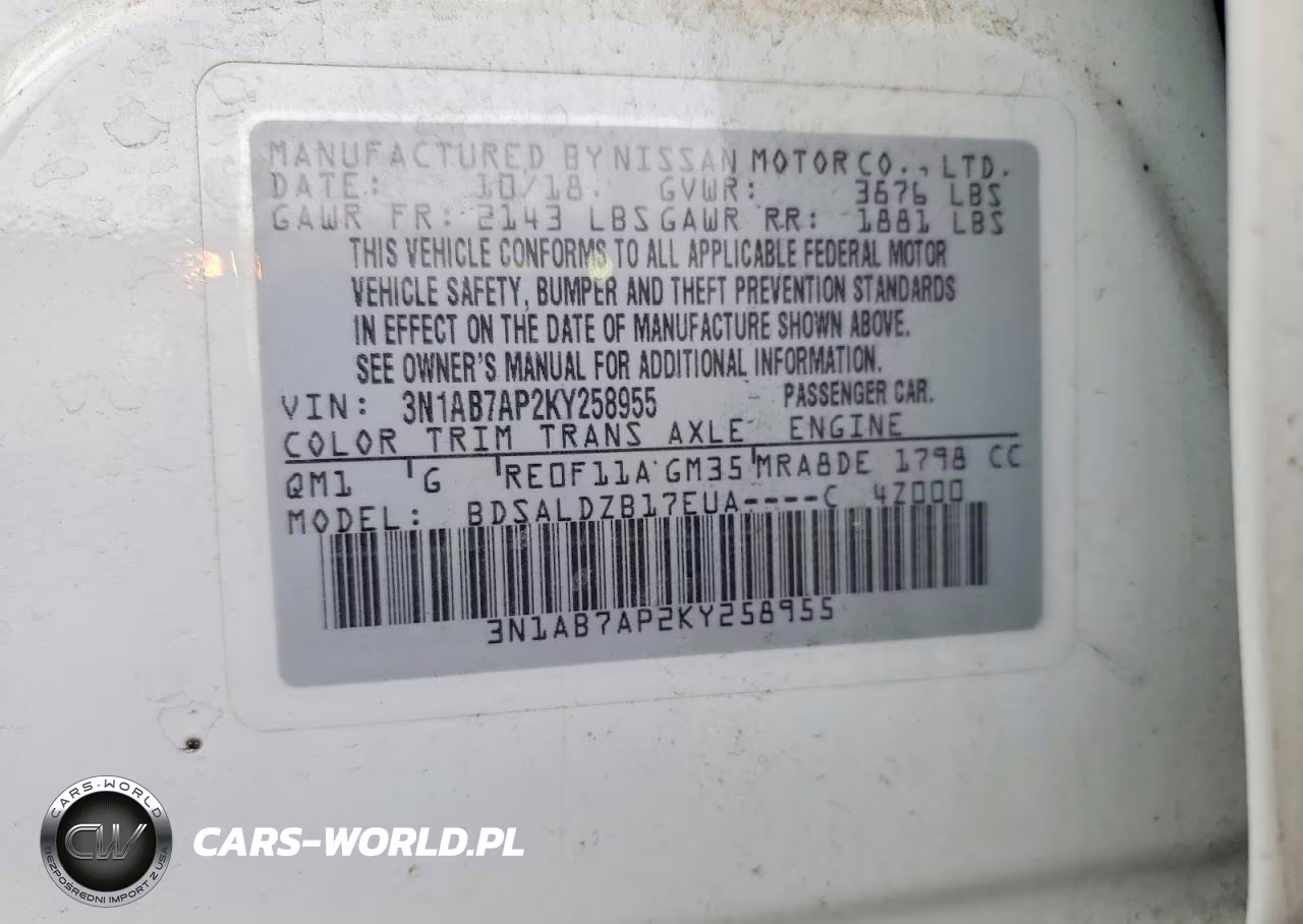 2019 Nissan Sentra Sv VIN:3N1AB7AP2KY258955 - 12