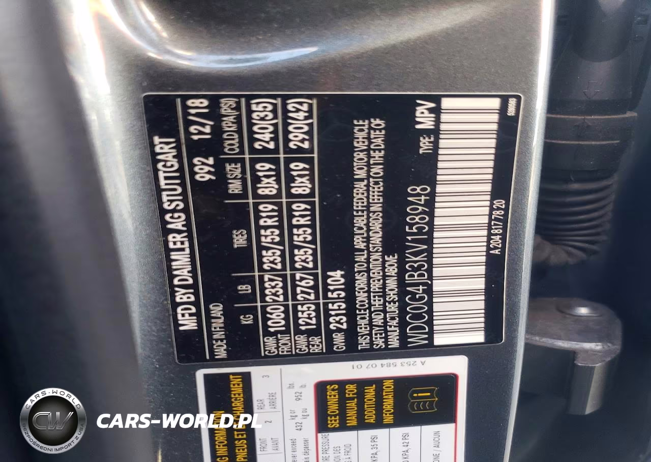 2019 Mercedes-Benz Glc 300 VIN:WDC0G4JB3KV158948 - 13