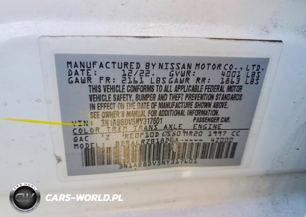 2022 Nissan Sentra Sr VIN:3N1AB8DV5NY317601 - 12