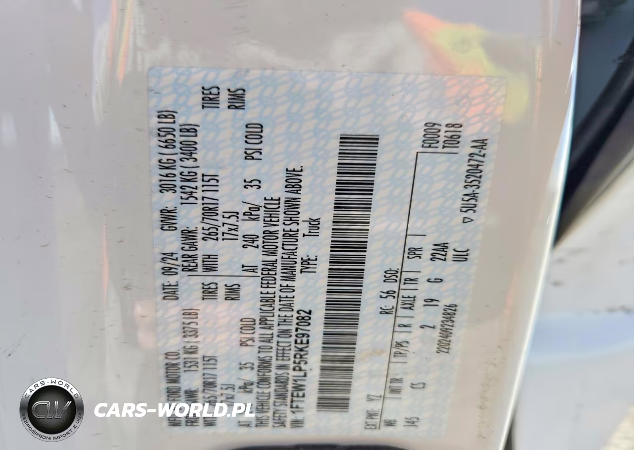 2024 Ford F150 Xl VIN:1FTEW1LP5RKE97082 - 12