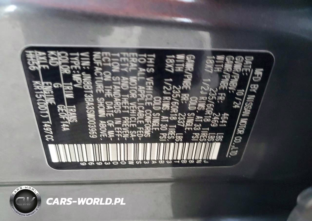2025 Nissan Rogue Sv VIN:JN8BT3BA3SW003969 - 14