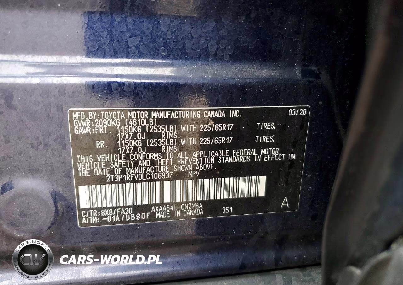 2020 Toyota Rav4 Xle VIN:2T3P1RFV0LC106937 - 13