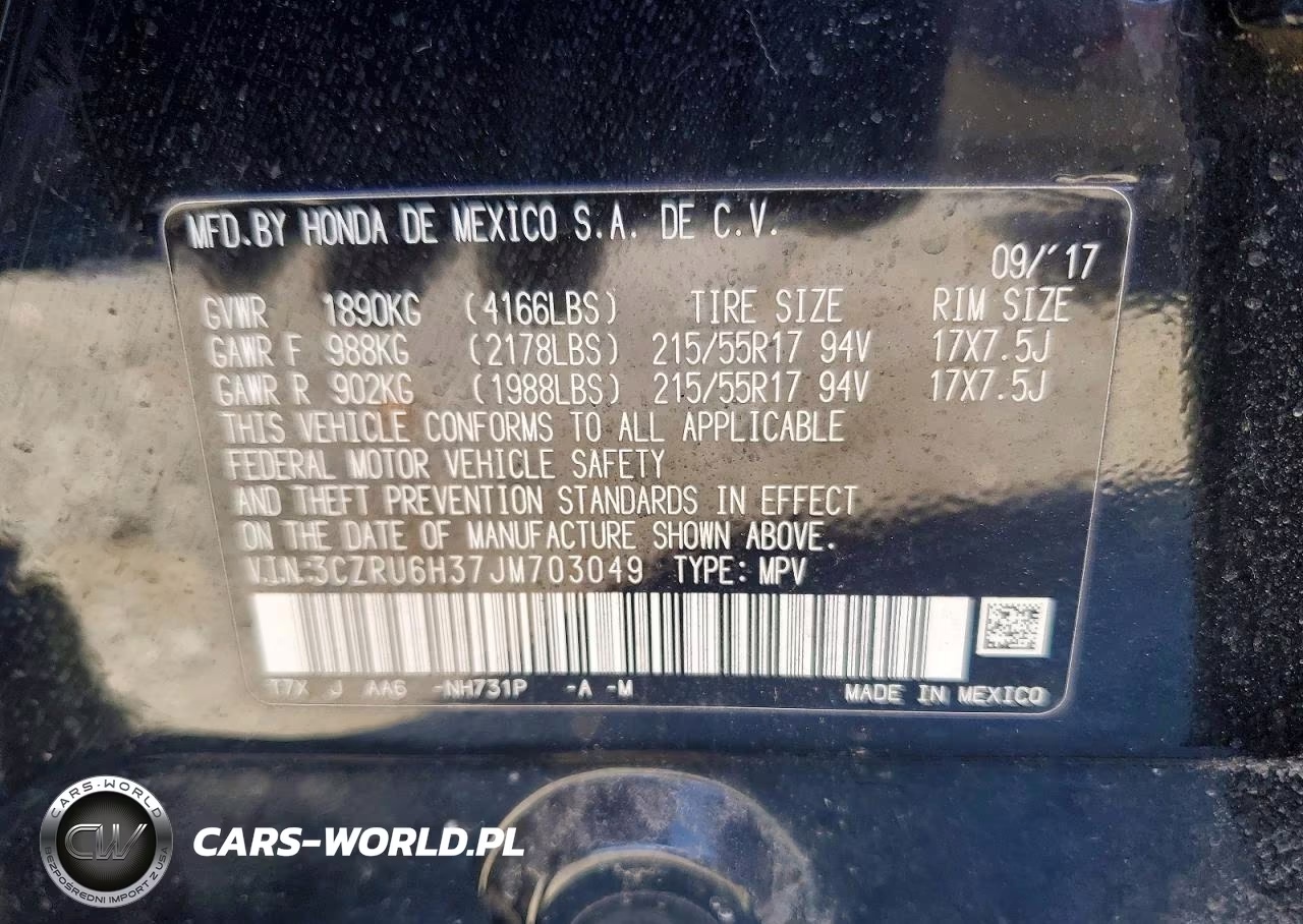 2018 Honda Hr-V Lx VIN:3CZRU6H37JM703049 - 14
