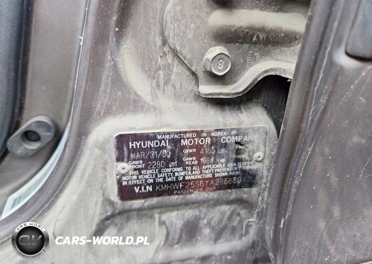 2000 Hyundai Sonata Gl VIN:KMHWF25S6YA286680 - 12
