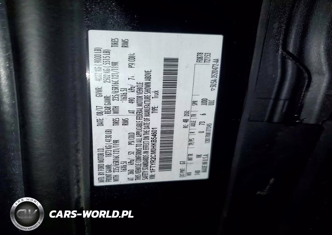 2017 Ford Transit 250 Utility - Service Van VIN:1FTYR2CM0HKB54601 - 13