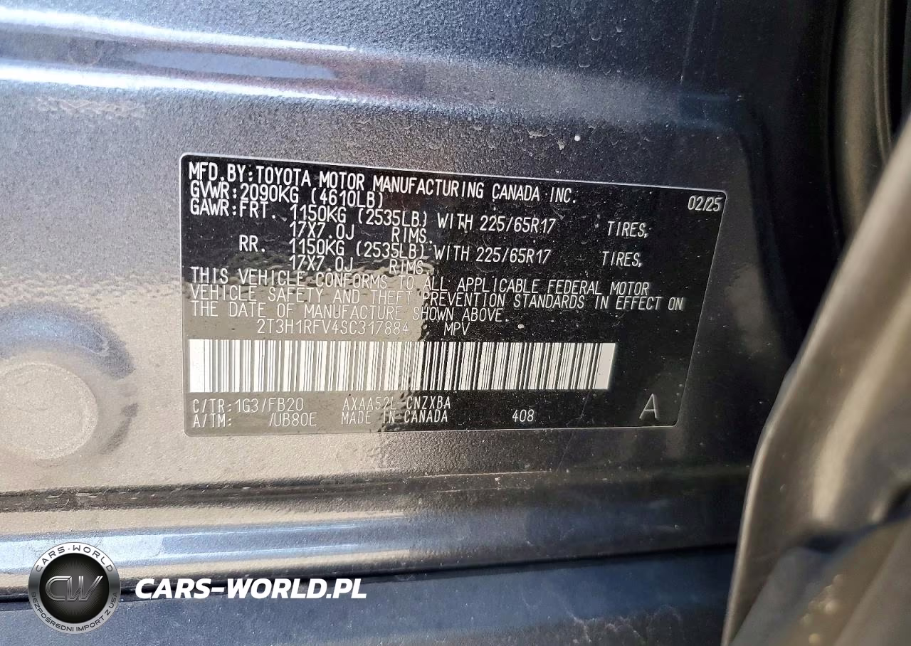 2025 Toyota Rav4 Le VIN:2T3H1RFV4SC317884 - 13