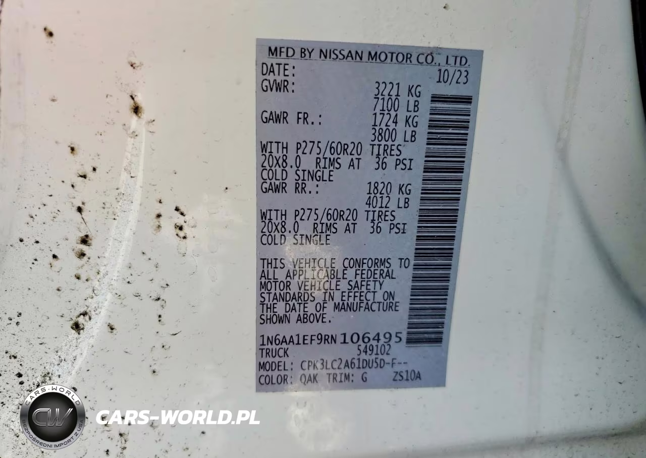 2024 Nissan Titan Sv VIN:1N6AA1EF9RN106495 - 12