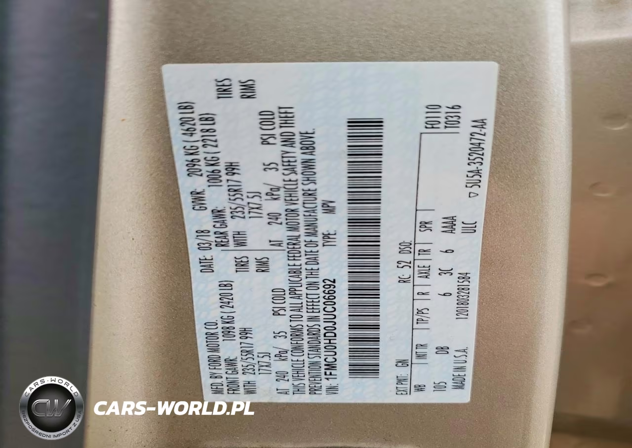 2018 Ford Escape Sel VIN:1FMCU0HD0JUC06692 - 13