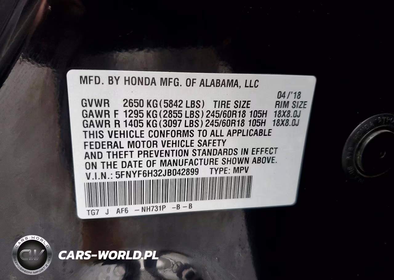 2018 Honda Pilot Ex VIN:5FNYF6H32JB042899 - 13