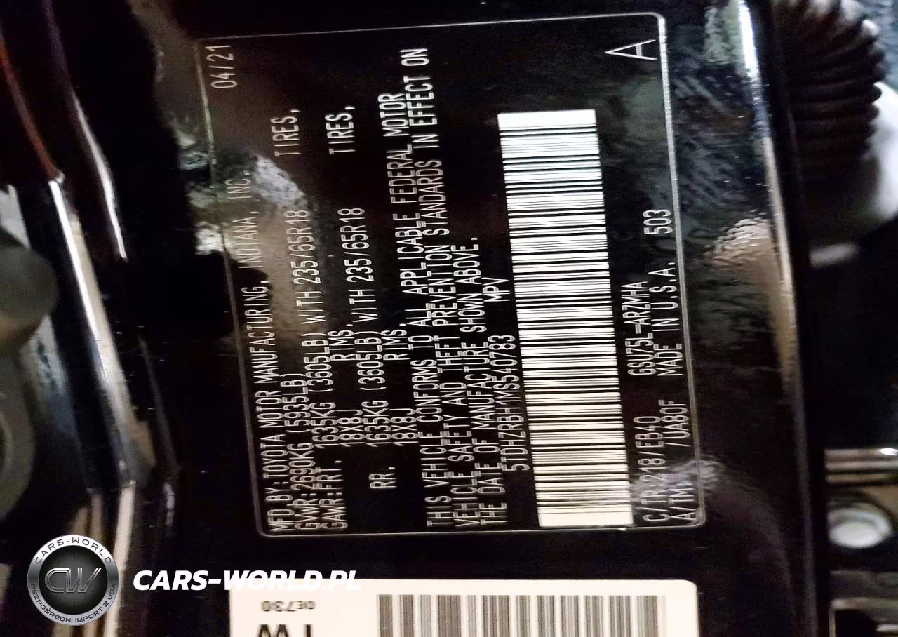 2021 Toyota Highlander Xle VIN:5TDHZRBH1MS540783 - 14