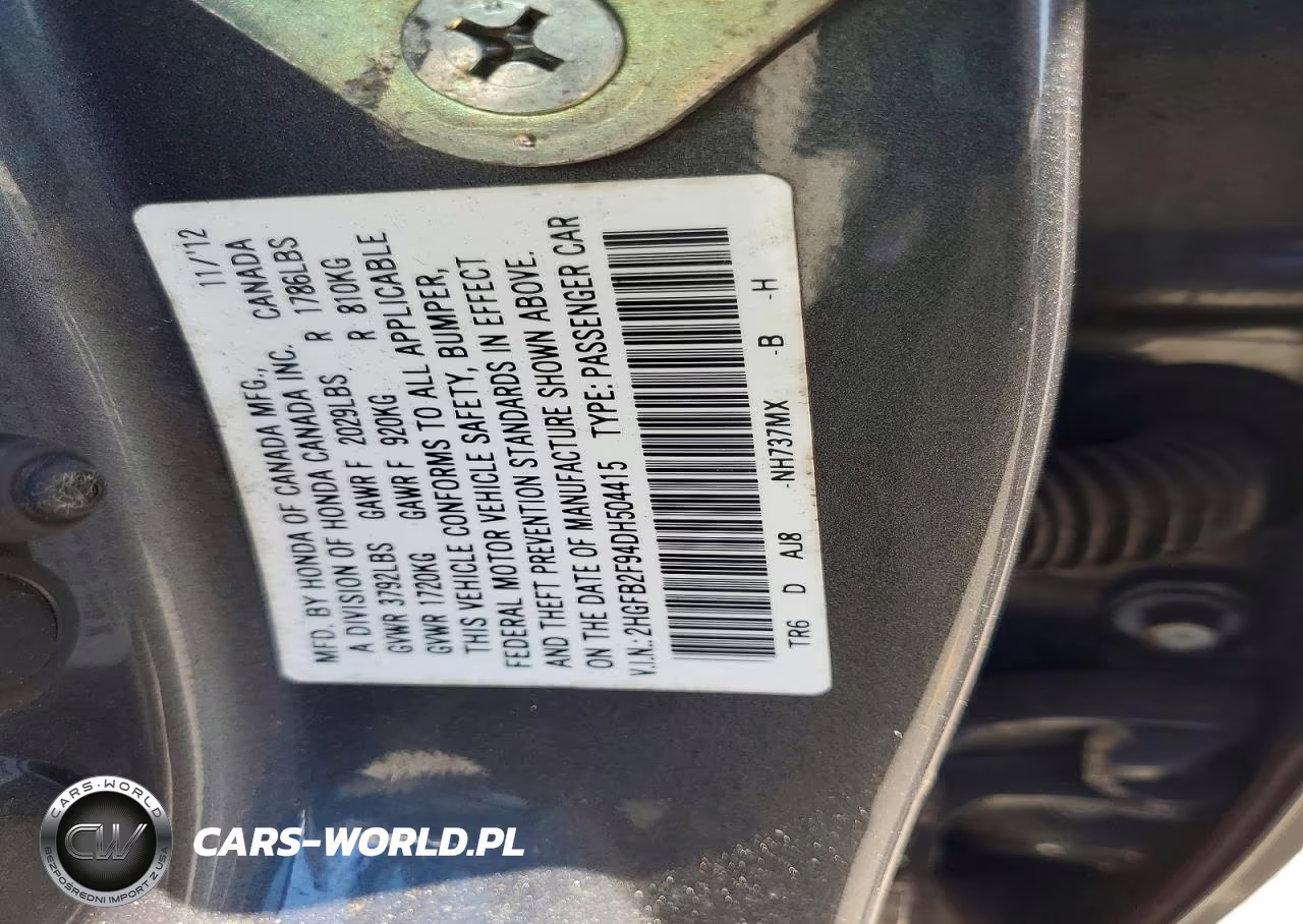 2013 Honda Civic Exl VIN:2HGFB2F94DH504415 - 12