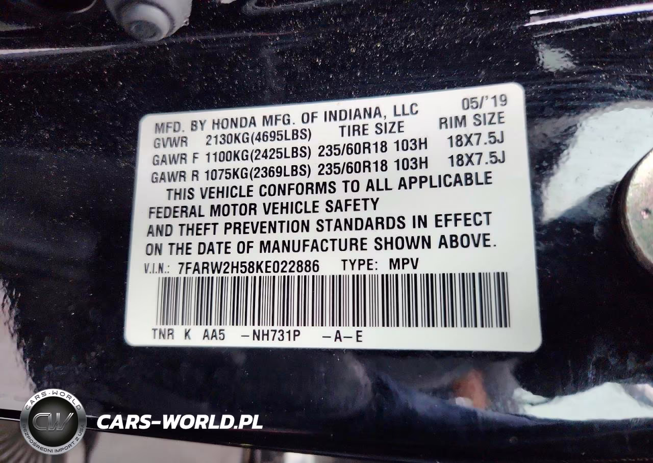 2019 Honda Cr-V Ex VIN:7FARW2H58KE022886 - 13