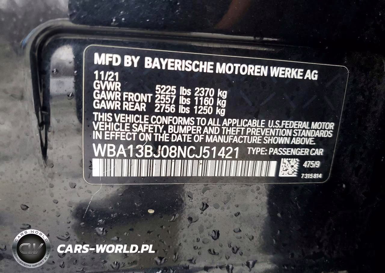 2022 BMW 530 Xi VIN:WBA13BJ08NCJ51421 - 12