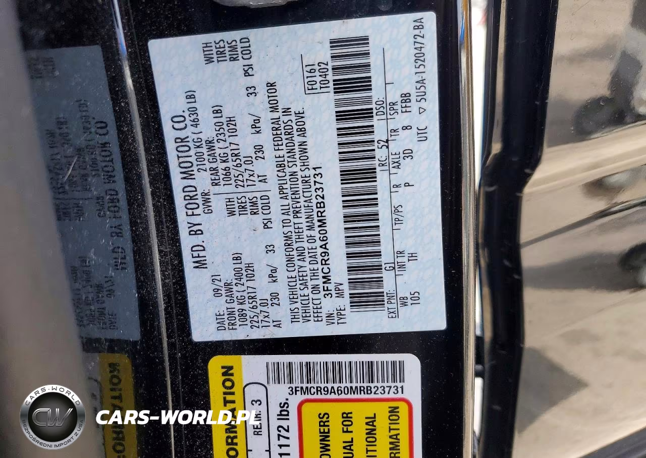 2021 Ford Bronco Sport VIN:3FMCR9A60MRB23731 - 12