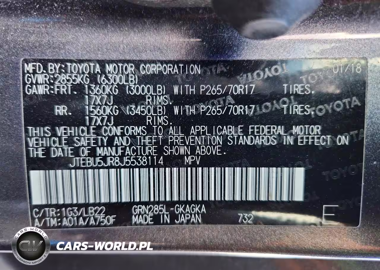 2018 Toyota 4Runner Sr5 Premium VIN:JTEBU5JR8J5538114 - 13