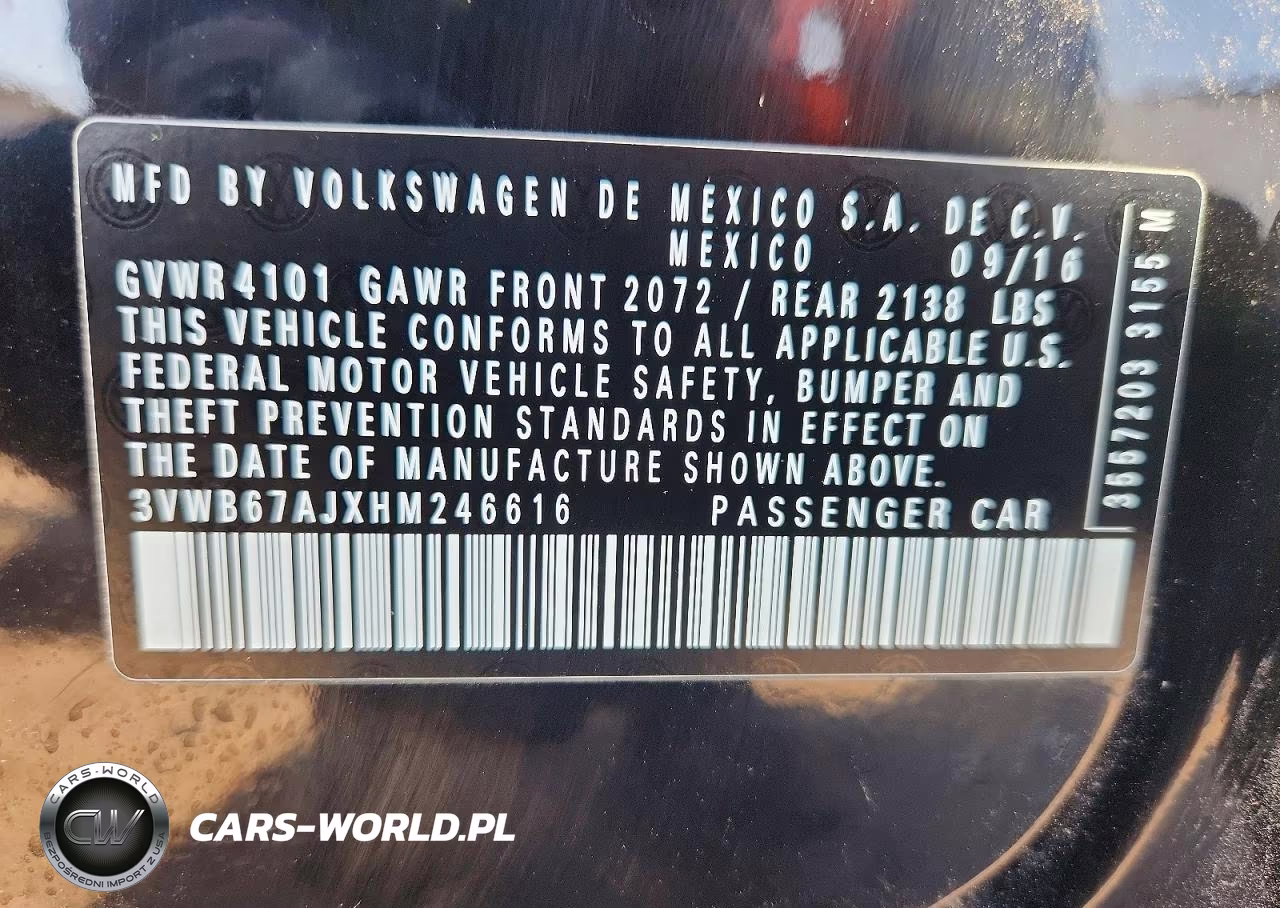 2017 Volkswagen Jetta Se VIN:3VWB67AJXHM246616 - 12