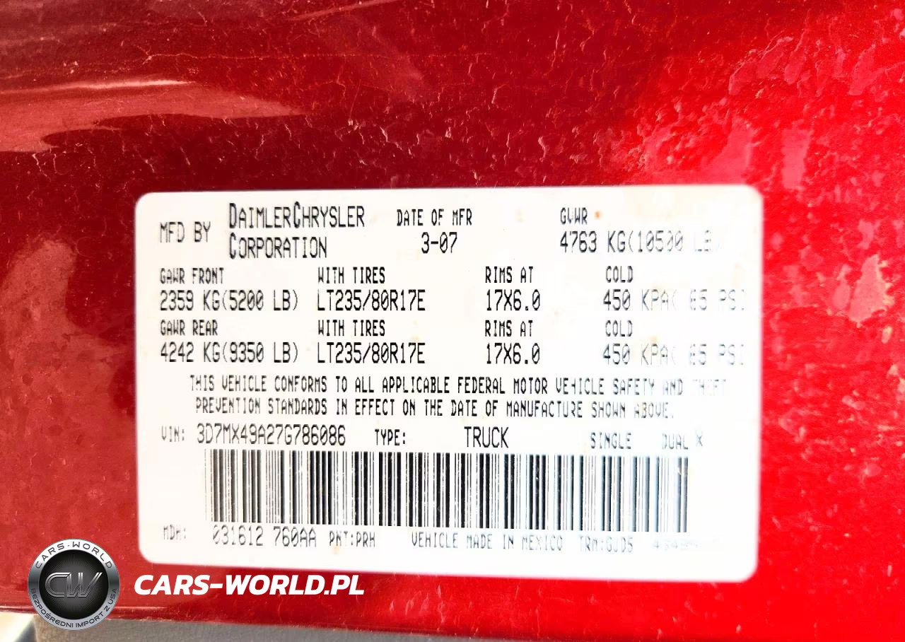 2007 Dodge Ram 3500 VIN:3D7MX49A27G786086 - 10