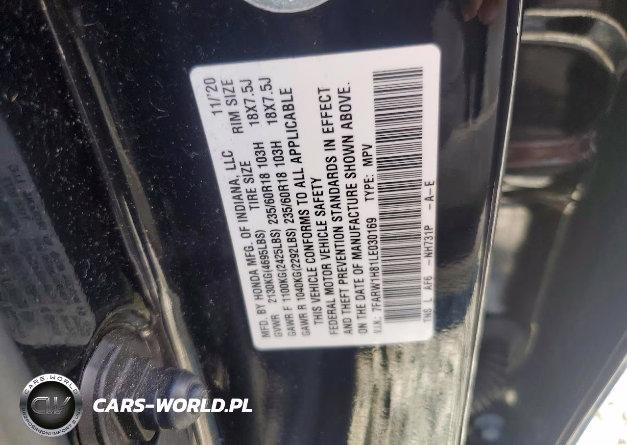 2020 Honda Cr-V Exl VIN:7FARW1H81LE030169 - 13