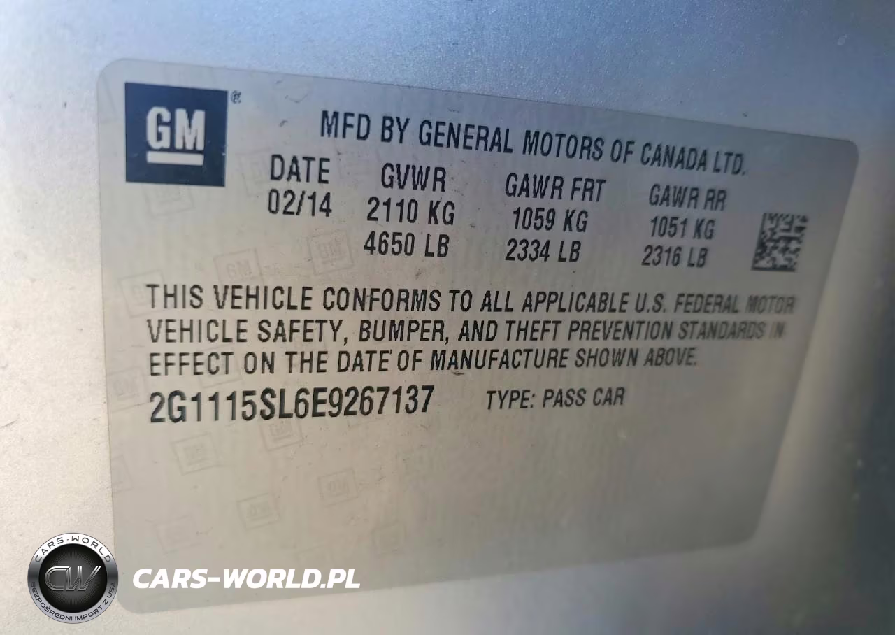 2014 Chevrolet Impala Lt VIN:2G1115SL6E9267137 - 12