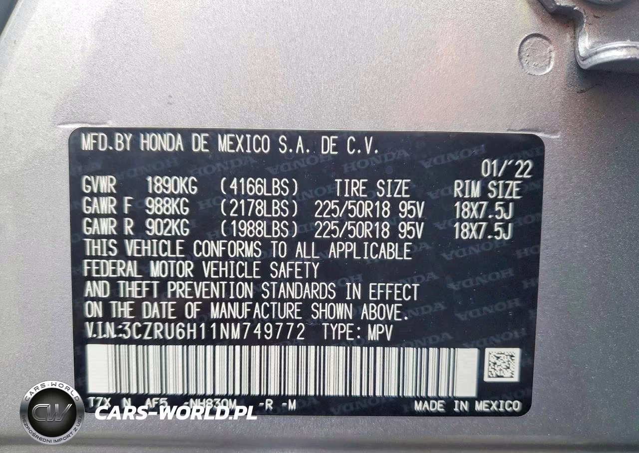 2022 Honda Hr-V Sport VIN:3CZRU6H11NM749772 - 13