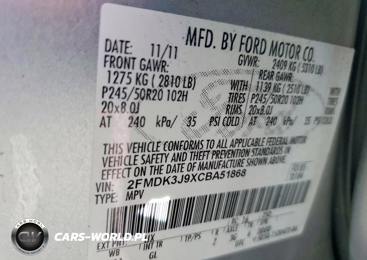 2012 Ford Edge Sel VIN:2FMDK3J9XCBA51868 - 13