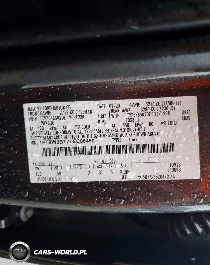 2020 Ford F350 Super Duty VIN:1FT8W3BT7LEC86480 - 12