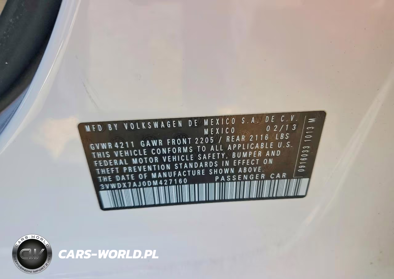 2013 Volkswagen Jetta Se VIN:3VWDX7AJ0DM427160 - 12
