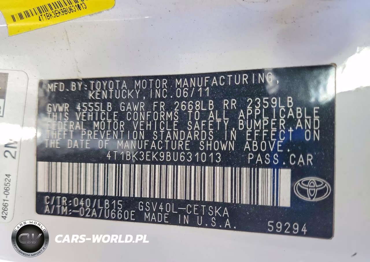 2011 Toyota Camry Se V6 VIN:4T1BK3EK9BU631013 - 12
