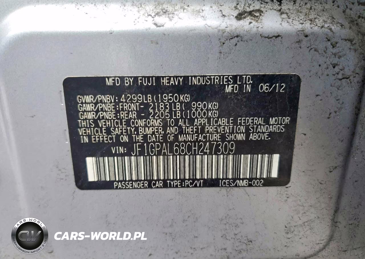 2012 Subaru Impreza Sport Premium VIN:JF1GPAL68CH247309 - 12